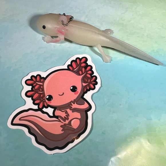 TumTumlotl Axolotl Crazy Trending WaterProof Single Decor Accent Sticker - Picture 2 of 4
